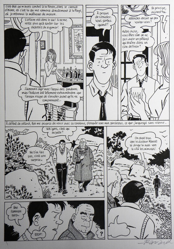 For sale - » Nestor Burma dans l’île » – Planche originale- Page n° 76 – François Ravard - Comic Strip