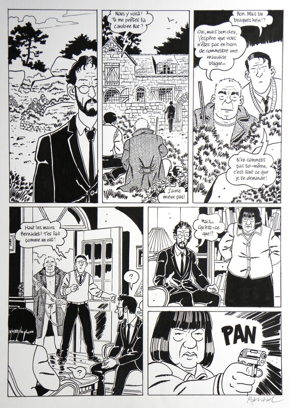 For sale - » Nestor Burma dans l’île » – Planche originale- Page n° 77 – François Ravard - Comic Strip