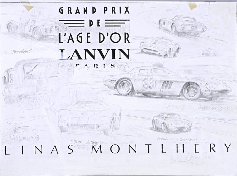 For sale - Denis Sire - Grand Prix Lanvin - Original Illustration