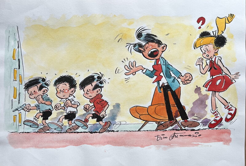 Dino Attanasio, André Franquin, Modeste et Pompon - Ton en Tineke - Planche originale