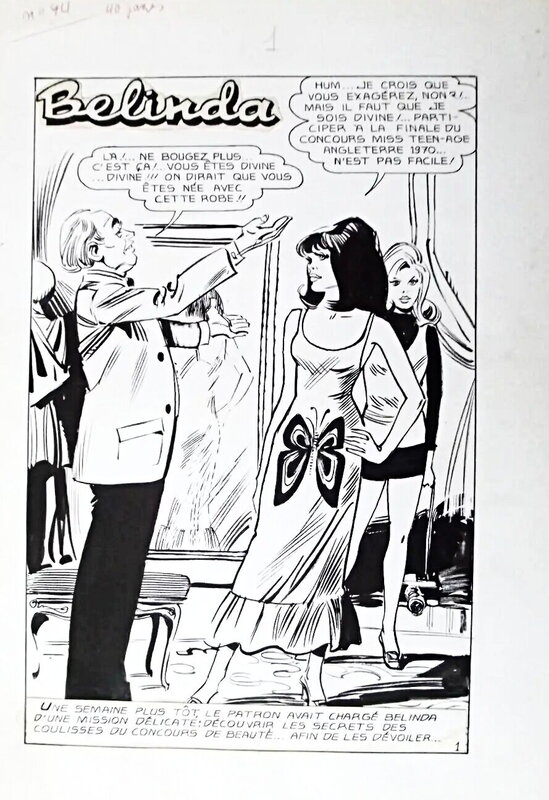 Mario Cubbino, Bélinda, épisode sans titre - Parution dans le magazine Shirley et Bélinda n°94 (Mon journal) - Planche originale