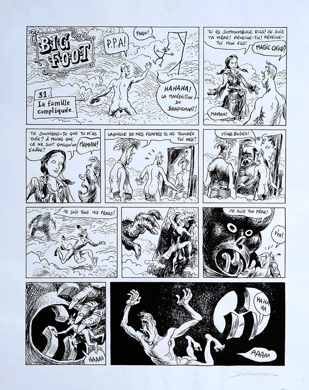 For sale - Nicolas Dumontheuil, Big Foot #2 pg 31 - La Famille Compliquée * Futuropolis - Comic Strip
