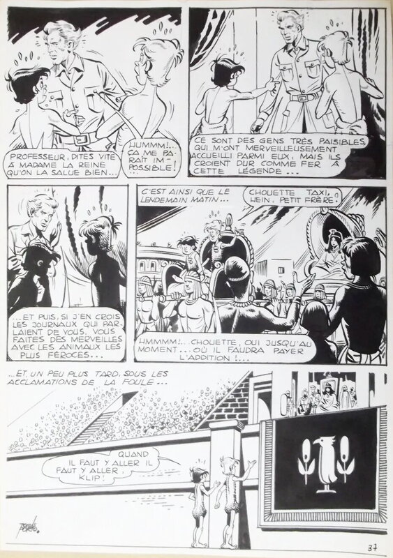 Tomás Porto, Klip et Klop -  planche 37 du Feu du désert, parution dans Safari n°75 (Mon journal) - Planche originale