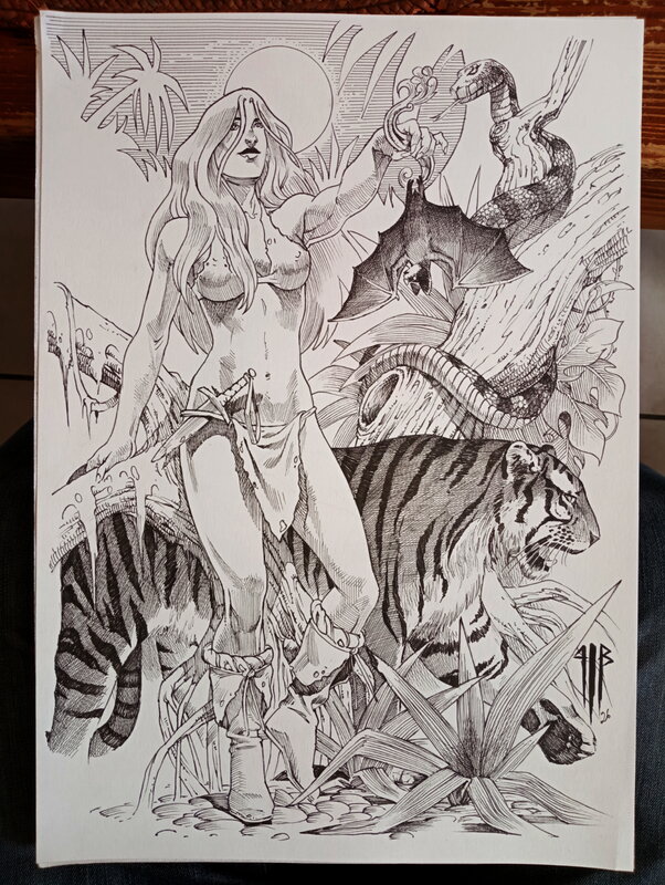 For sale - Philippe Bringel, Sheena et la chauve sourie - Original Illustration