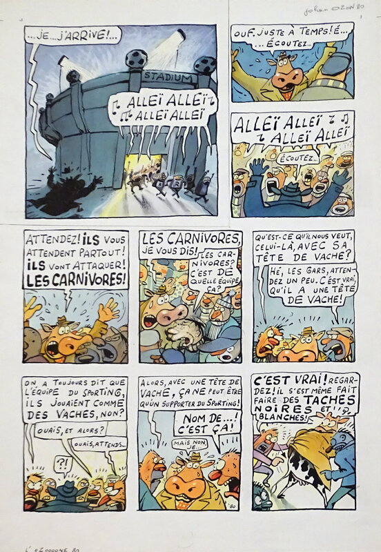 For sale - Johan De Moor, La Vache A Mort L'Homme Vive L'Ozone pl.80 - Comic Strip