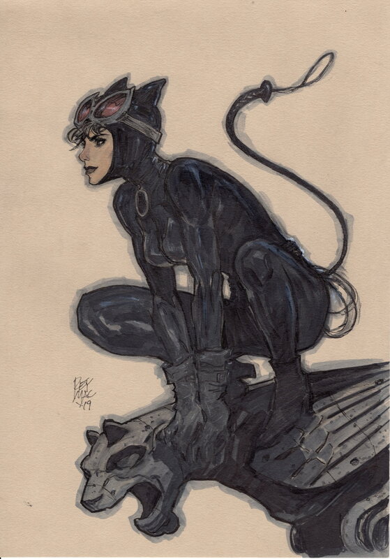 Ray Macutay, Catwoman on gargoyle - Original Illustration