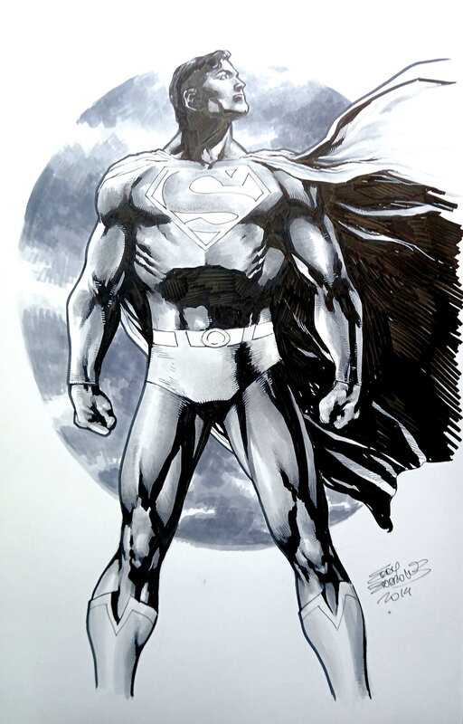 Eddy Barrows, Superman,  commission. - Illustration originale