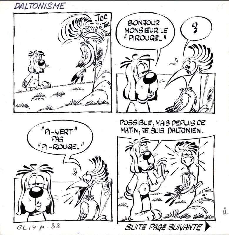 Henri Dufranne, Gotlib, Gai Luron poche (Le daltonisme) vol 14 - planche 33 - Comic Strip