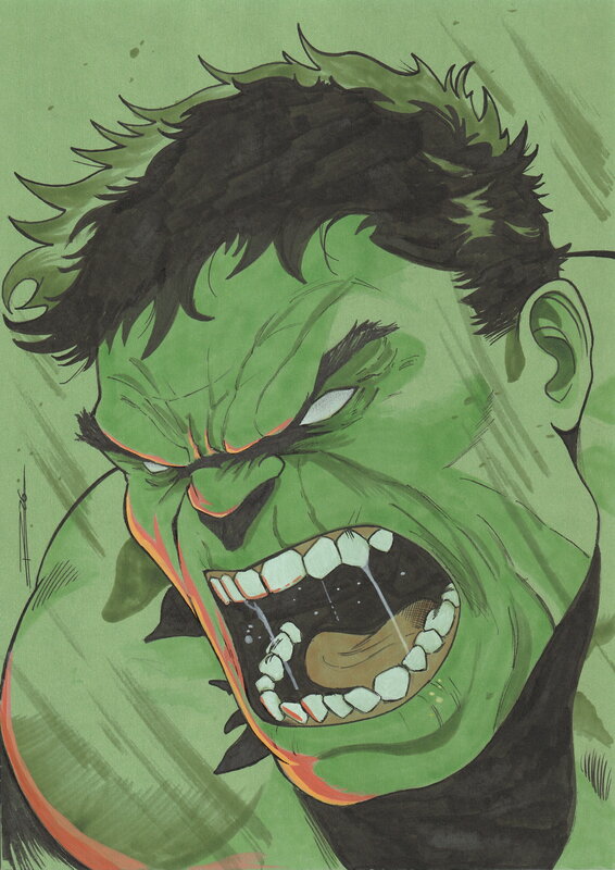 Hulk par Raúl Lara - Illustration originale