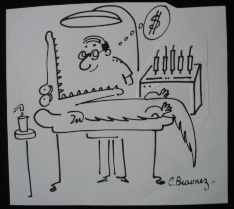 Catherine Beaunez, Un crocodile chez le dentiste ! - Illustration originale