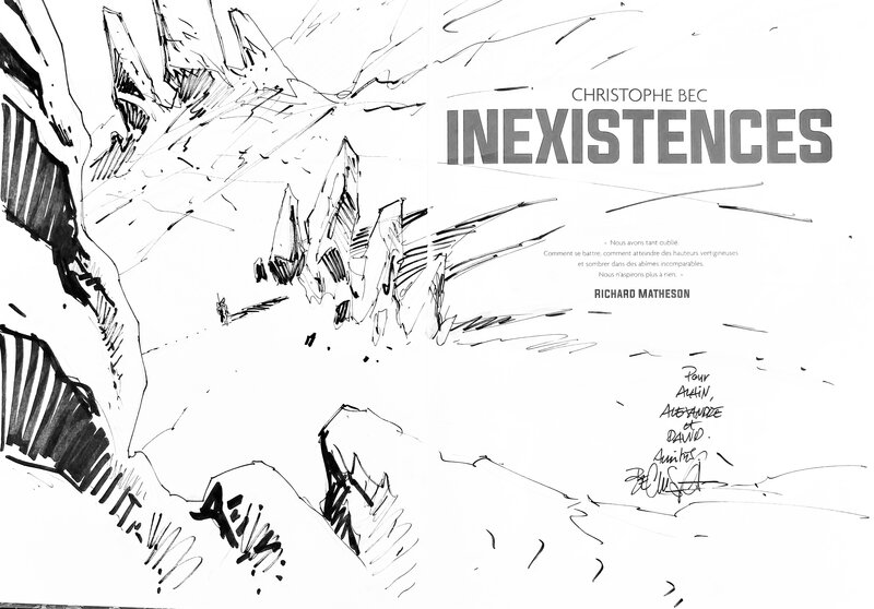 Christophe Bec, Dédicace sur l'album Inexistences - Sketch