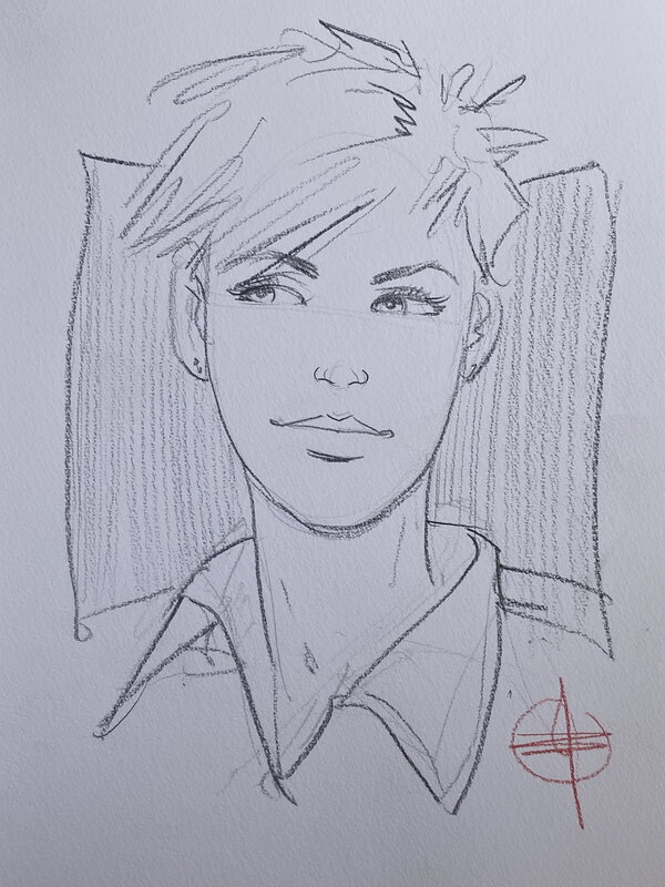 Stéphan Agosto, illustration originale, portrait de June, 