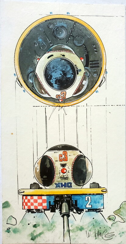 William Vance, XHG-C3 - LE VAISSEAU REBELLE  couleur directe - Original Illustration