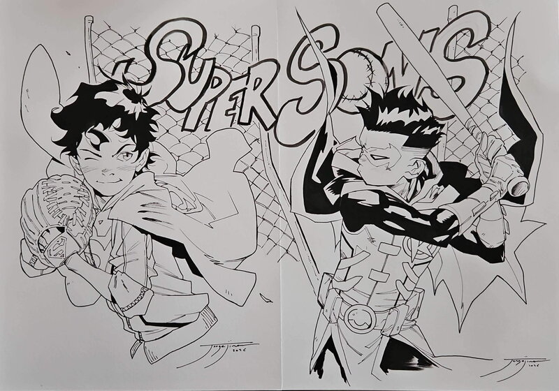 Jorge Jimenez, Supersons Jon Kent & Damian Wayne - Illustration originale