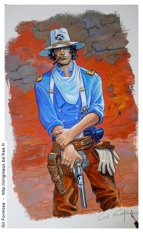 Gil Formosa, Jean Giraud, Jean-Michel Charlier, Lieutenant BLUEBERRY - Wip - Illustration originale