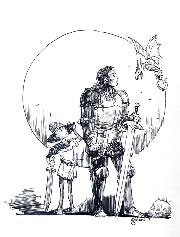Gary Gianni, Sir Duncan the Tall and Egg - Original Illustration