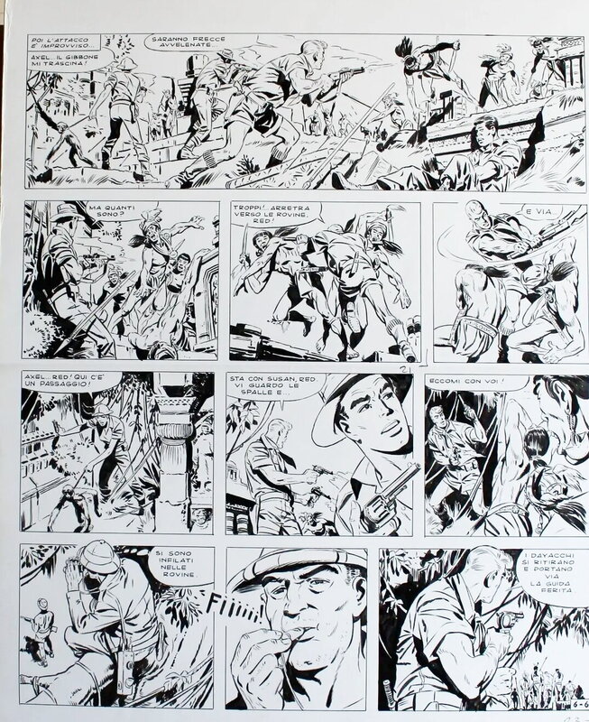 Carlo Boscarato, Nella cintura di smeraldi planche 23 - publication dans un numéro de Il Vittorioso - Planche originale