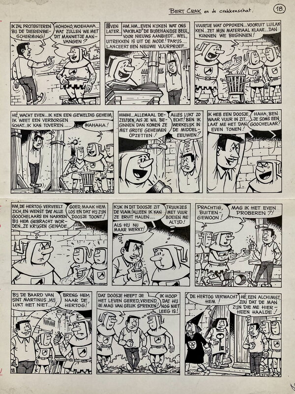 Karel Boumans, Bert Crak en de crakkenschat - Planche originale