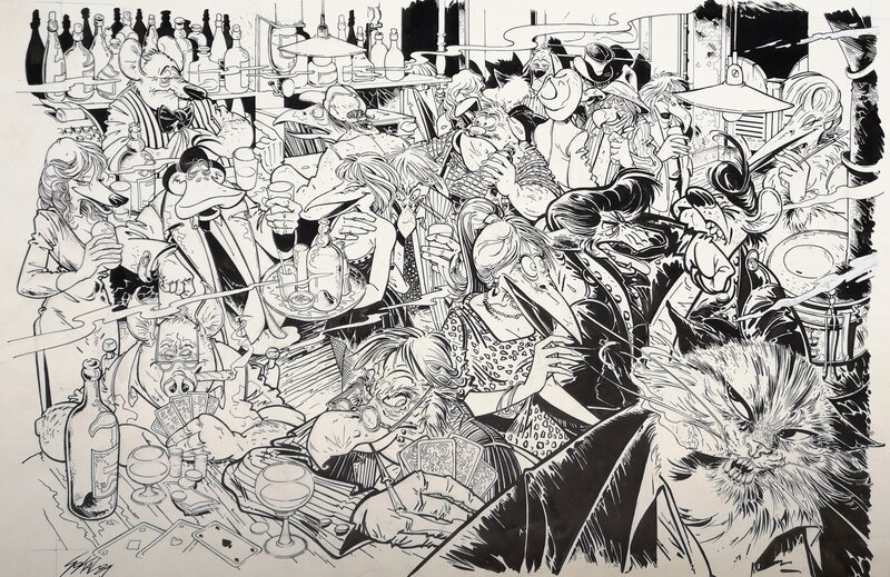 Inspektor Carnardo par Benoît Sokal - Illustration originale