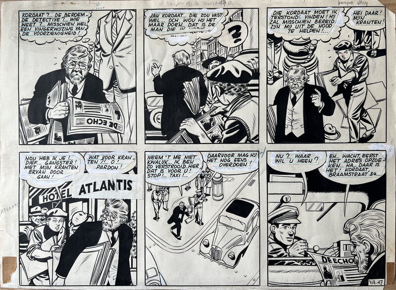 Eddy Paape, Jean Valhardi - Le rayon super-gamma / Jan Kordaat - Super Gammastraal - Planche originale