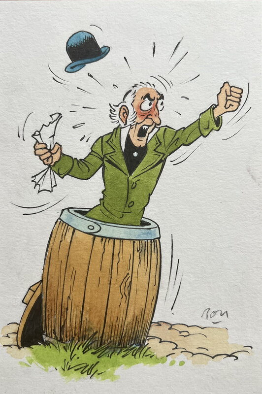 Robert en Bertrand by Ron Van Riet - Original Illustration