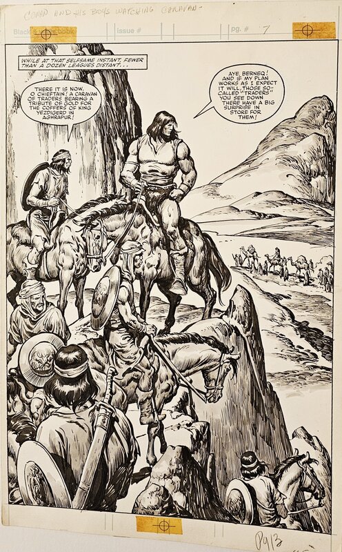 En vente - John Buscema, Ernie Chan, Conan Splash ! Savage sword of Conan #87 p13 - Planche originale