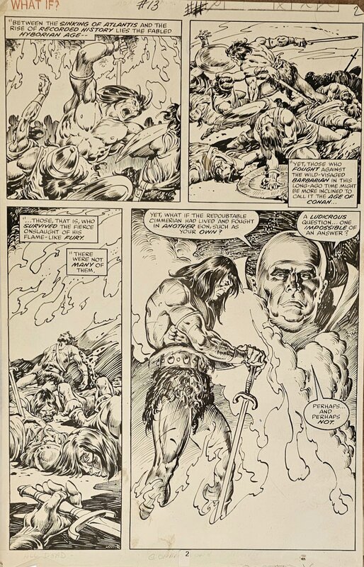 En vente - John Buscema, Ernie Chan, What if : Conan the barbarian - Planche originale