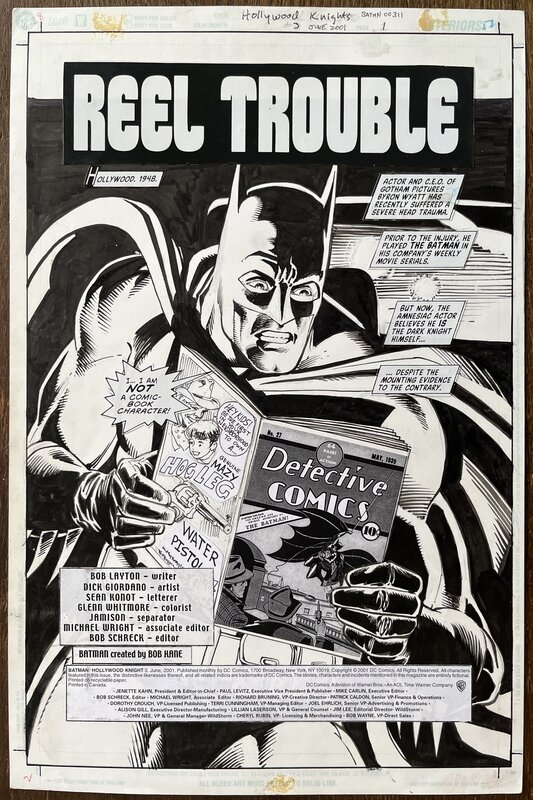 Dick Giordano, Batman Hollywood Knight #3 title splash - Œuvre originale