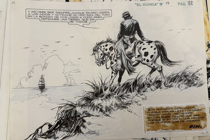 César Spadari, El Huinca “Martin Fierro quote” - Planche originale