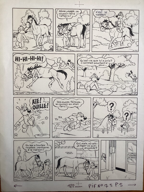 En vente - Pif planche originale ARNAL - Planche originale