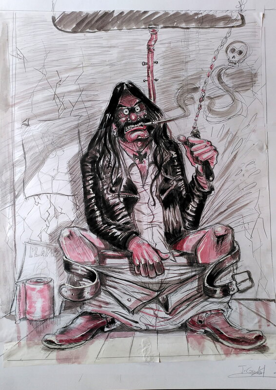 En vente - Lemmy aux chiottes par Johann Guyot - Illustration originale