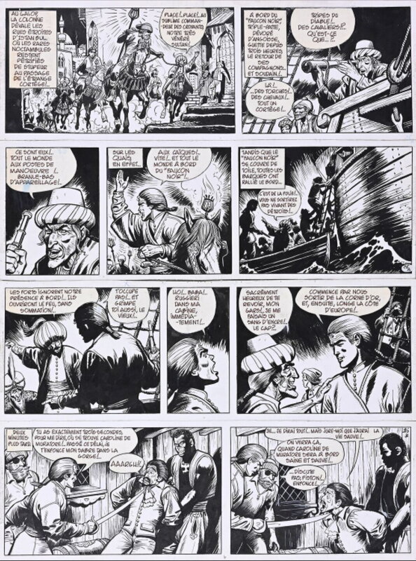 Jijé, Jean-Michel Charlier, Barbe-Rouge - Raid sur la Corne d'or - T18 p26 - Planche originale