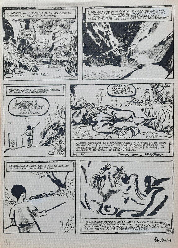 Couma acò par Edmond Baudoin - Planche originale