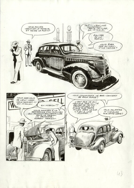 For sale - Frantz Duchazeau, Les derniers jours de Robert Johnson – Planche originale 43 - Comic Strip