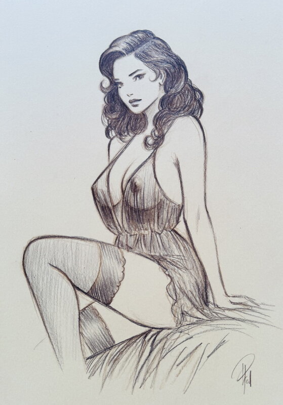 En vente - Assise par Laurent Paturaud - Illustration originale