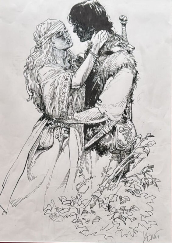 En vente - Thorgal Rosinski illustration grand format 29 cm sur 40 - Illustration originale