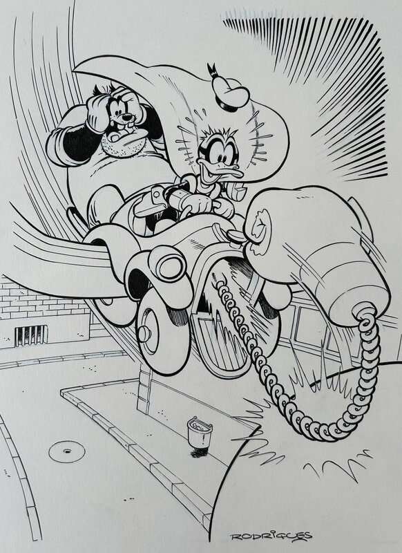 Paco Rodriguez Peinado, Maya Åstrum, Rodriguez, Fantomiald, couverture Micky Maus#2025-04, 2025. - Couverture originale