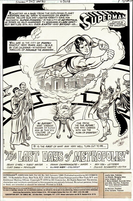 Superman 343 par Curt Swan, Francisco Chiaramonte - Planche originale