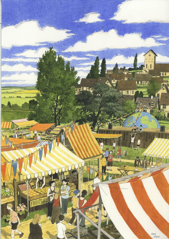 Jade Khoo, Scène de marché - planche 219 - Terre ou Lune Tome 1 - Planche originale