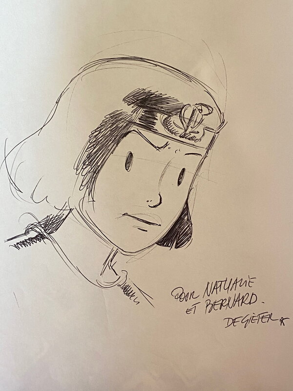 Lucien De Gieter, illustration originale, portrait de Papyrus. - Original Illustration