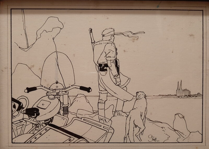 Christian Gine, Neige, face à la Cathédrale de Chartres - Original Illustration