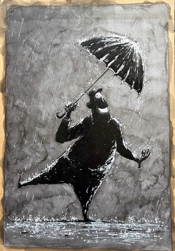 Stéphane Sénegas, Lucien danse sous la pluie - Original Illustration