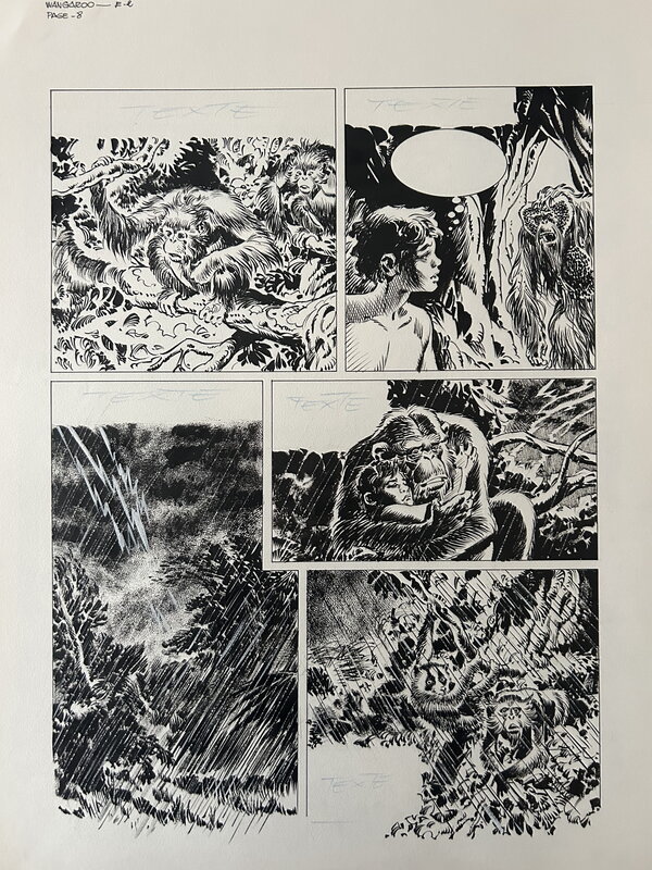 For sale - Juan Arranz, Roger Lécureux, Azzanz, Wangaroo, Episode 2, La revanche de Goha, planche n°8, YPS, fin 70’s. - Comic Strip