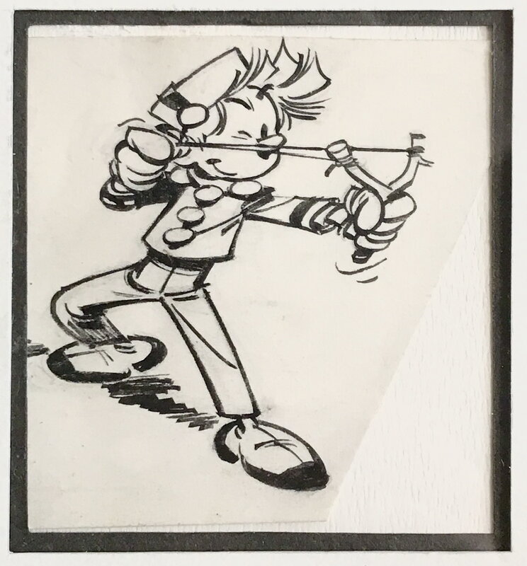 En vente - Franquin : Illustration Spirou Fronde - Planche originale