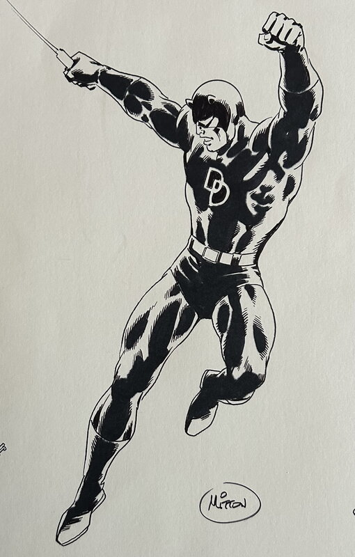 Jean-Yves Mitton, Bill Everett, Stan Lee, Mitton, illustration Dare Devil, 2017. - Comic Strip