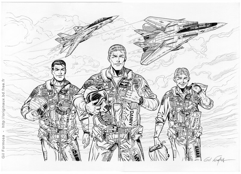 Gil Formosa, BUCK DANNY poster 100 ans de Jean-Michel Charlier - Planche originale