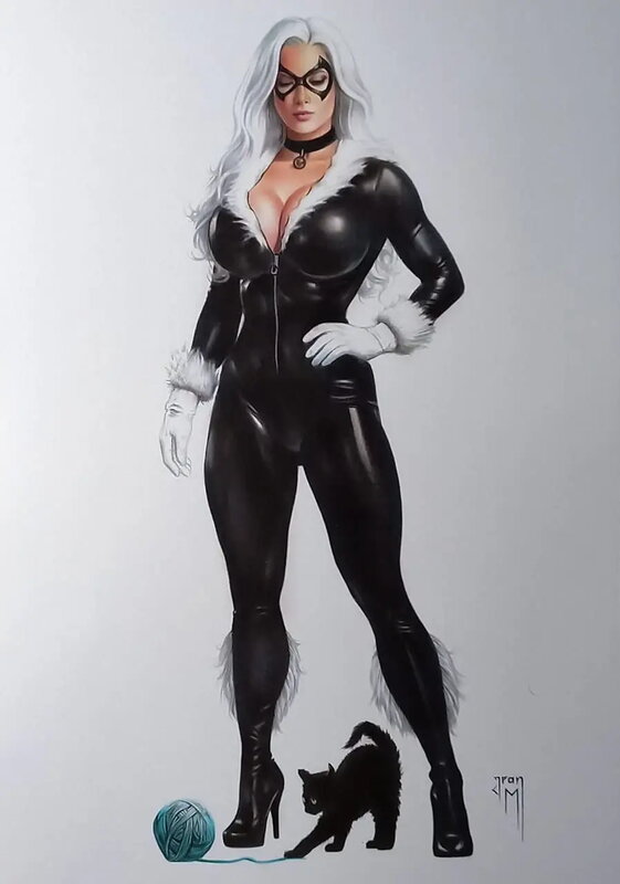 Black cat by Jean Medeiros - Original Illustration