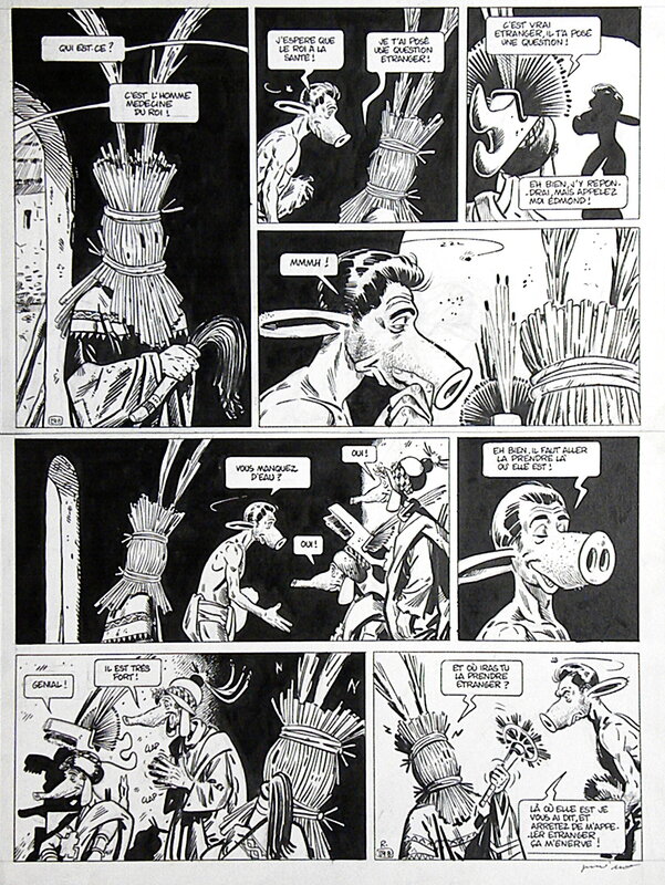 For sale - « Edmond le Cochon va en Afrique » – Planche originale n° 89 – Jean Marc Rochette - Comic Strip