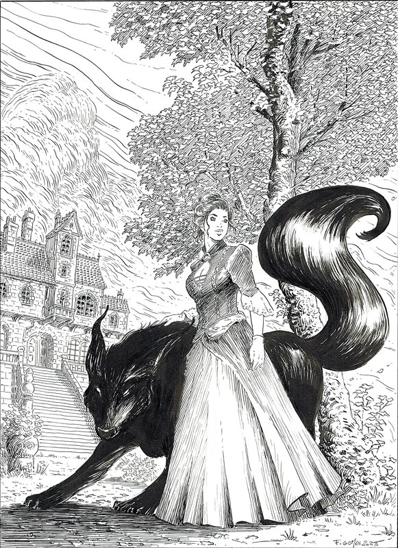 La Belle et le loup par François Gomès - Illustration originale