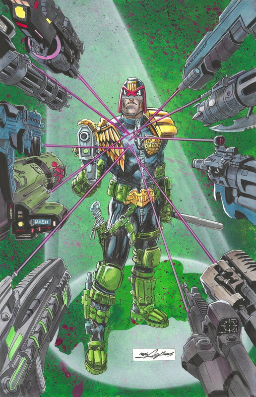 Neal Adams, Jason 'Spyda' Adams, Judge Dredd | Cover Illustration - Illustration originale